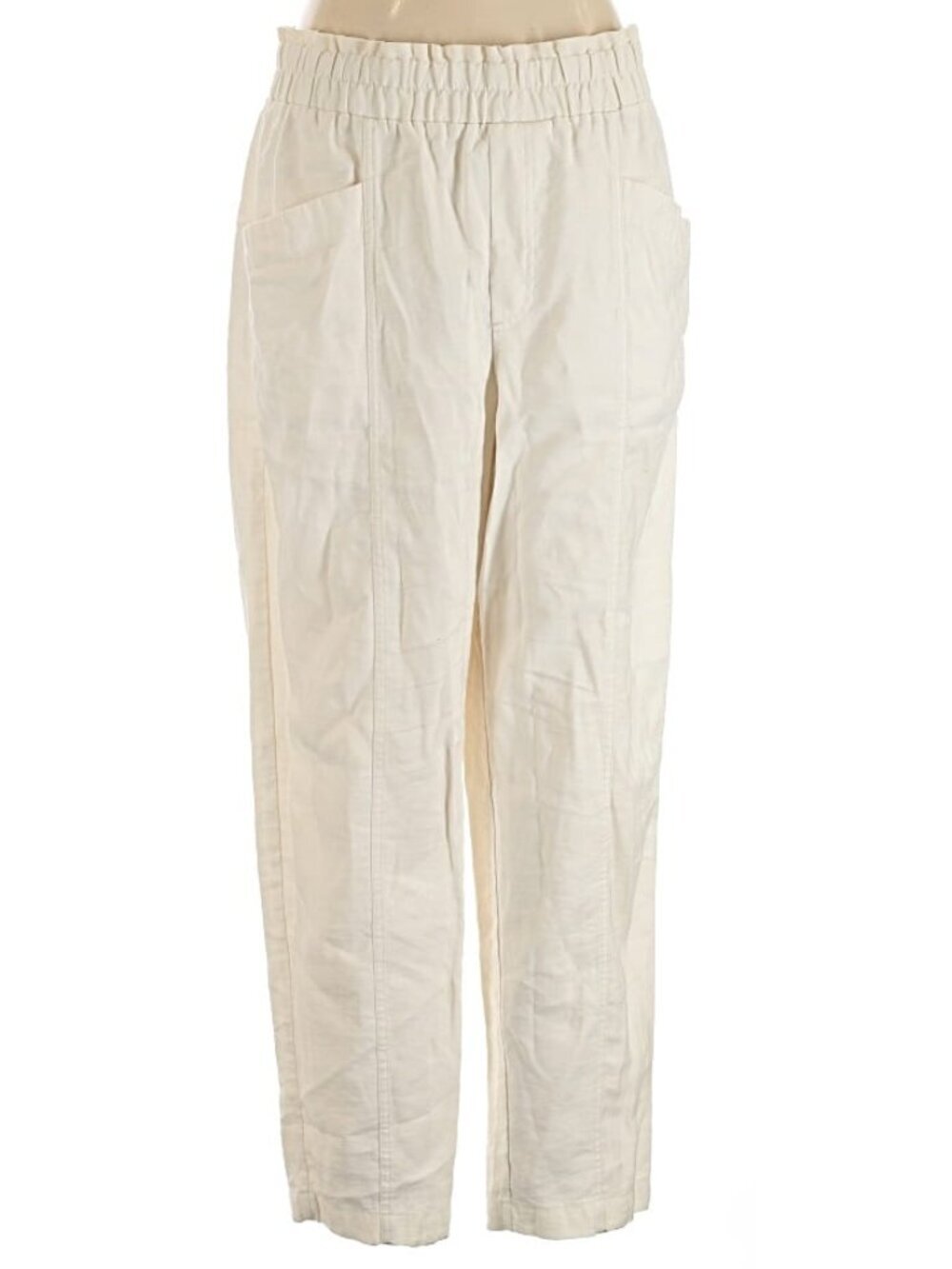 A New Day Cream Linen Blend Pull-On Elastic Waist Lounge Pants Women's XS